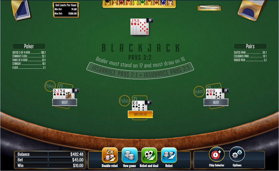 Blackjack Poker & Pairs Surrender carousel image 2