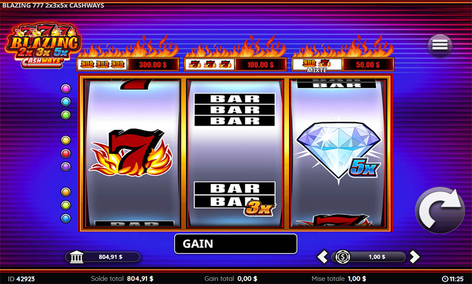 Blazing 777 2x 3x 5x Cash Ways carousel image 1